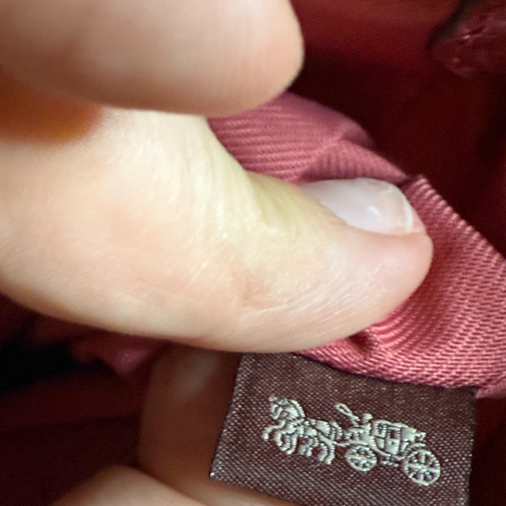 Coach Pink Leather Shoulder Bag with Gold Accents - Picture 7 of 16